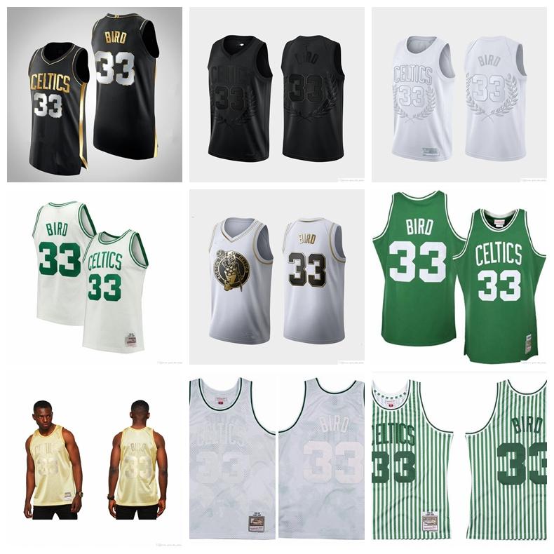 

Men Boston Celtics Larry Bird 33 Mitchell & Ness Kelly Green 1985/86 Hardwoods Classics Authentic Jersey, Black;red
