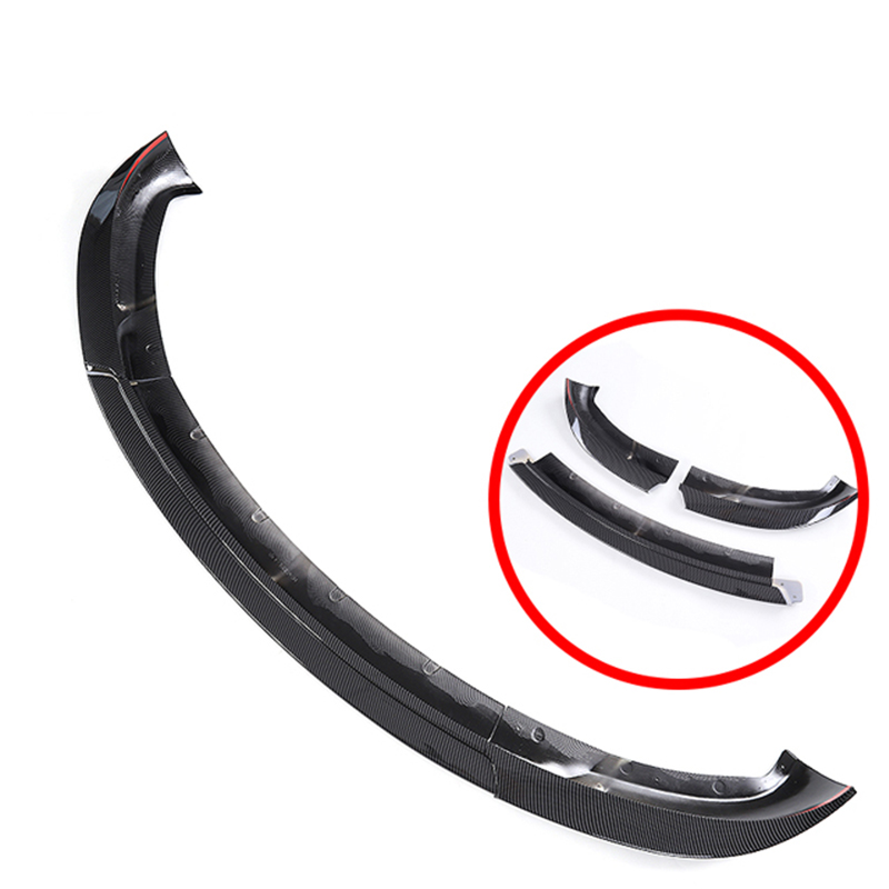Suitable for Tesla model 3 accessories carbon fiber ABS segmented front lip bumper modified into small shell-image-724491175
