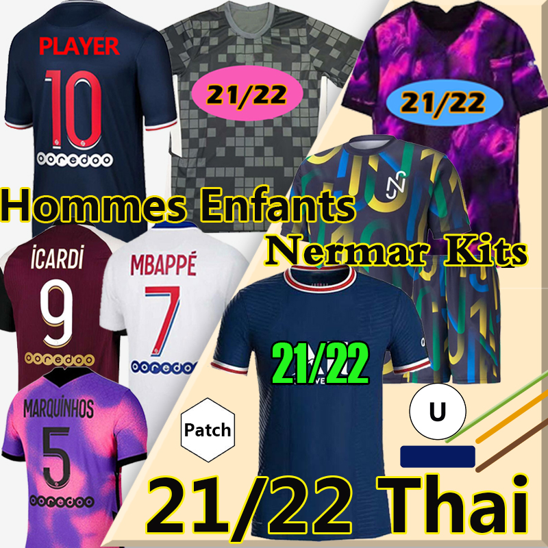 

The latest 21/22 soccer jerseys MBAPPE VERRATTI ICARDI 2021 2022 MARQUINHOS KIMPEMBE DI MARIA KEAN Jersey Men Kids Kits Pre-Match Football Shirts