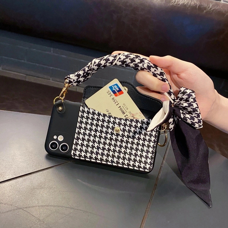 

Fashion textile hangbag phone case For All cases of Iphone Samsung Huawei 13 12 pro max S 20 ultra with Luxury Designer Brand wholesaler 061330, Black