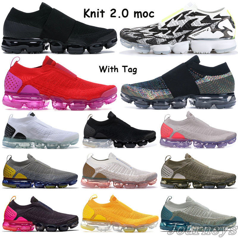 

Knit 2.0 moc Running Shoes fly Men Women cushion Sneakers Triple black light cream multi-color Acronym Light Bone Trainers with Tag, 11.university red fushsia blast