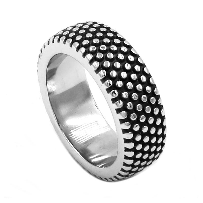 

Cluster Rings Fashion Band Biker Signet Nails Ring Stainless Steel Jewelry Classic Silver Color Motor Women Men Wholesale SWR0736B