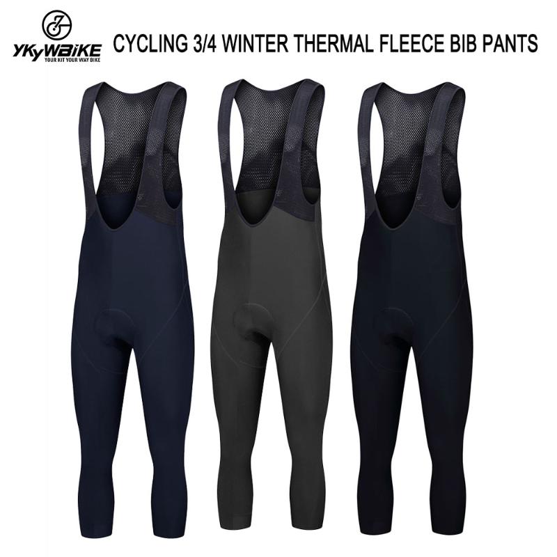 

Motorcycle Apparel Ykywbike Cycling Bib Pants 3/4 Winter Thermal Fleece Bibs Shorts Men 6 Hour Ride High Quality Bike Trousers Long 3 Color