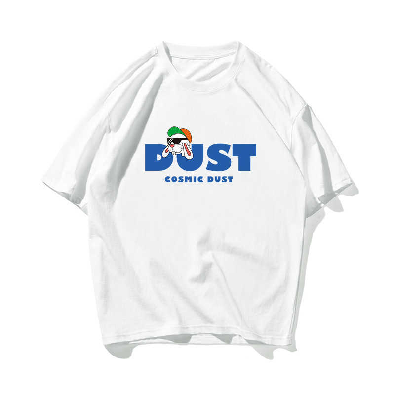 

Dust Letter Printed Hip Hop Oversize T Shirt Men Streetwear American Tshirt Short Sleeve Cotton Loose HipHop T-Shirt Couple 210603, Light blue