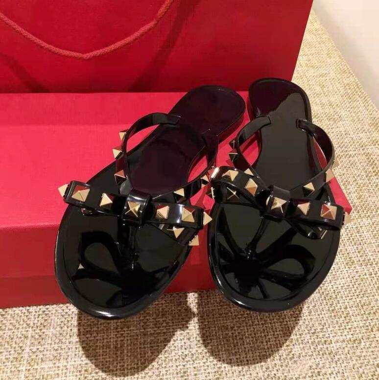 

2021 wommen shoes designer sandals Women slippers Fashion Slipper rivet Platform Slide Lady Studded sandal with Box, Black