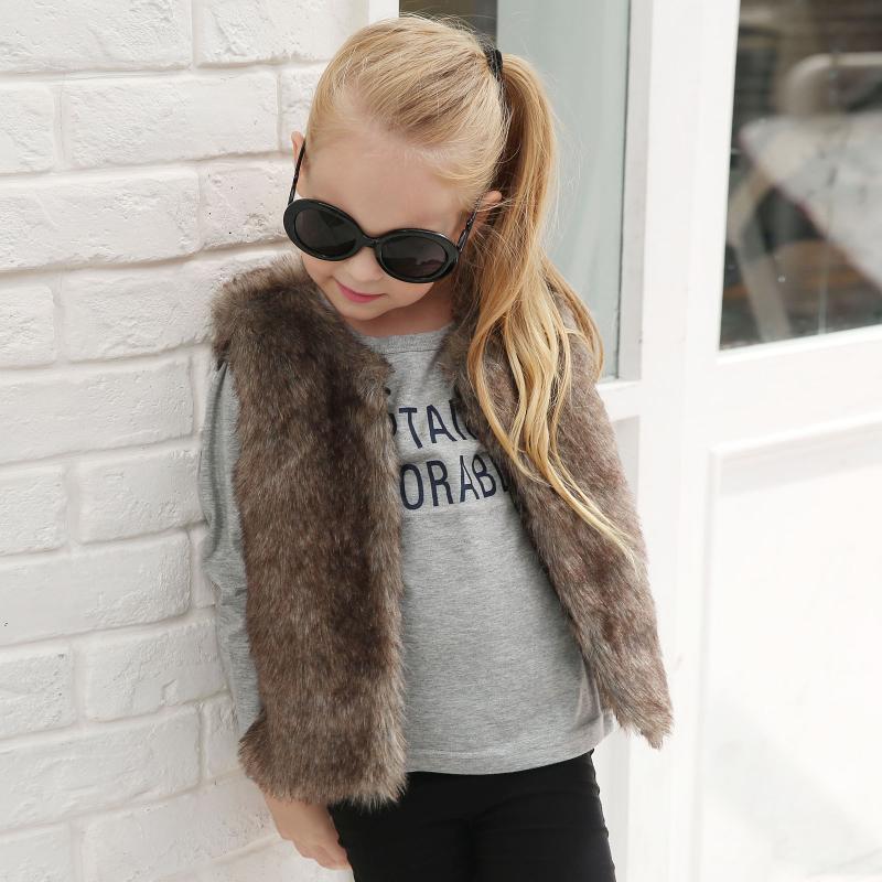 

Jackets Toddler Baby Girls Faux Fur Vest Outerwear Christmas Winter Kids Children Warm Coat 1-6 Year Sleeveless Jacket