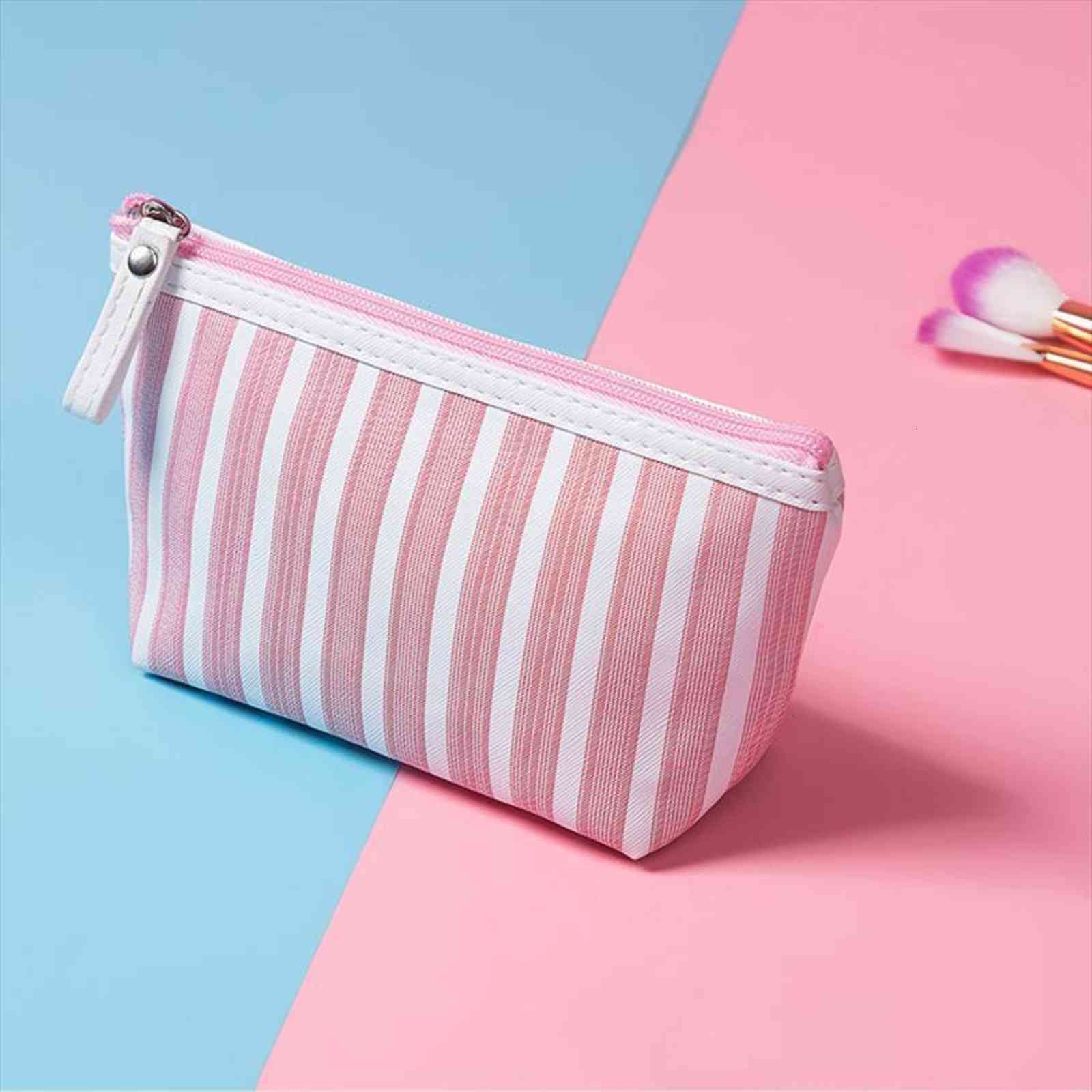 

makeup pouch travel striped printed cosmetic bags toiletry organizer purse smr88