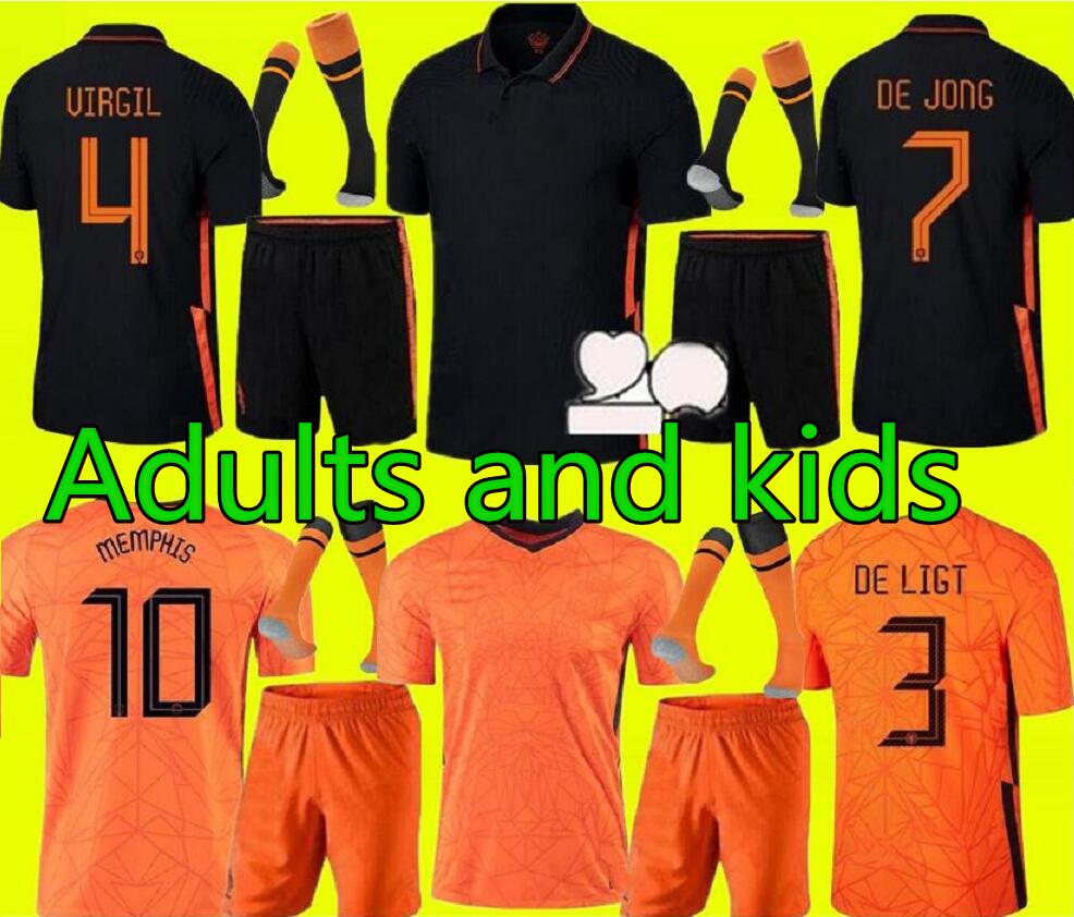 

21 22 Netherlands Mens Kids Kit LIGT Cruyff Soccer Jersey MEMPHIS Holland SNEIJDE Gullit 2021 2022 WIJNALDUM PROMES DE JONG VIRGIL, White