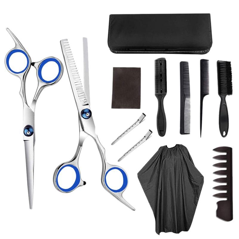 

Hair Clippers 12Pcs Professional Hairdressing Kit Flat Scissors Teeth Thinning Salon Children Home Tool