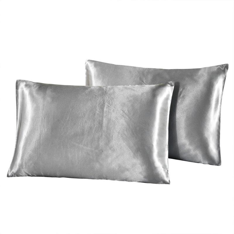 

Pillow Case 2pcs/set 20"*30" Well-made Soft Slipcover Silk-like Queen Size Silky Envelope Closure Slip Cover