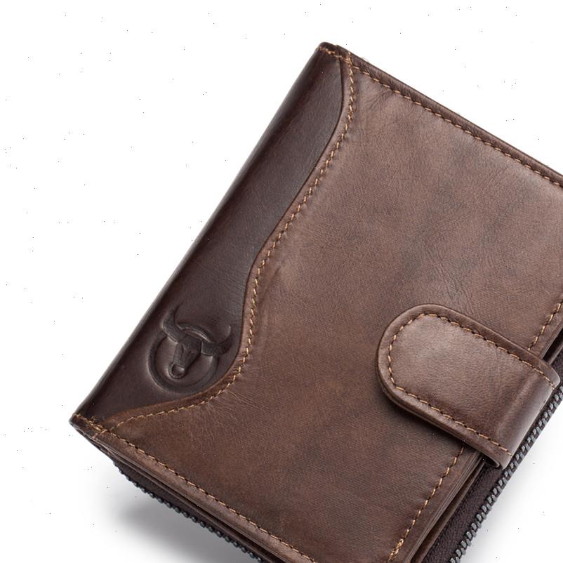 

genuine leather men wallet fashion coin purse card holder rfid portomonee male clutch zipper clamp money, Red;black