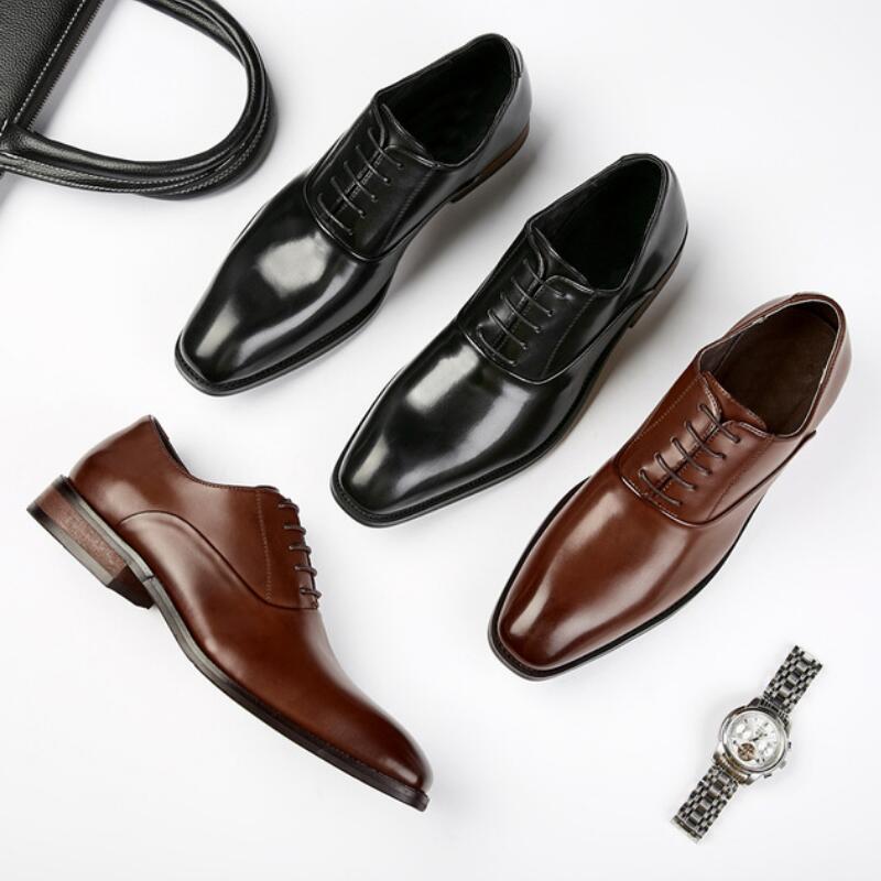 

Dress Shoes Men's Leather 2021 Gentleman Business Youth Casual Single A8, Black