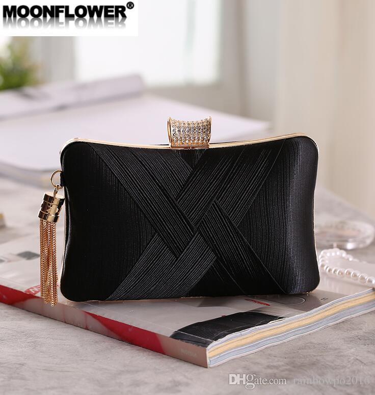 

Wholesale brand women holding bag of craft silk to prepare party dinner bags elegant temperament tassel studded chain handbag wedding banque, Gold(boutique packaging)