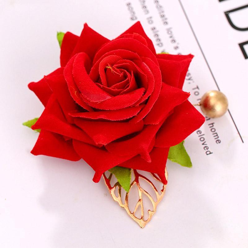 

Hair Clips & Barrettes Artificial Red Rose Flower Year Wedding Hairgrip Hairclip Party Handcraft Headpieces Pography Accessories, Golden;silver