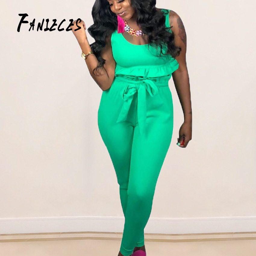

FANIECES Sports Two Pieces streetwear Fashion Spaghetti Straps Elastic Waist Crop Top and lace up Pants Set ensemble femme 210520, Black