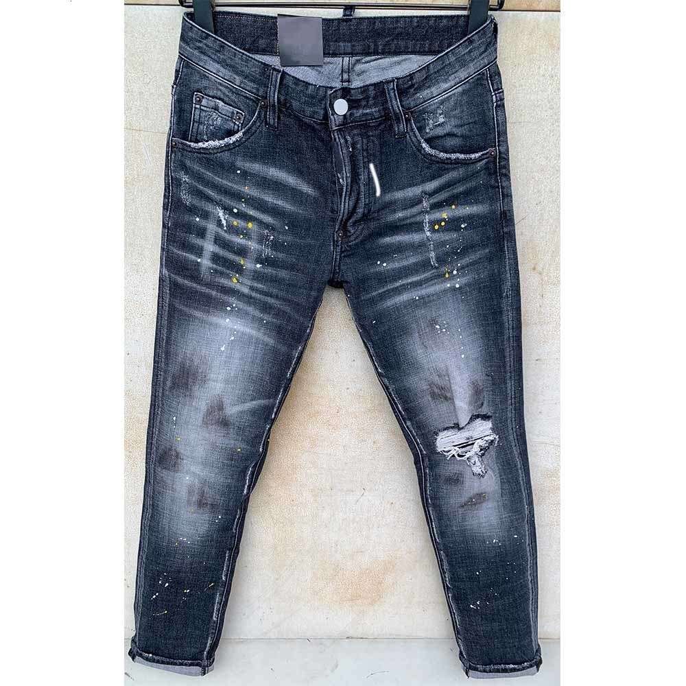 

Mens Rips Stretch Black Jeans Fashion Slim Fit Washed Motocycle Denim Pants Panelled Hip HOP Trousers HJHJ2, Blue