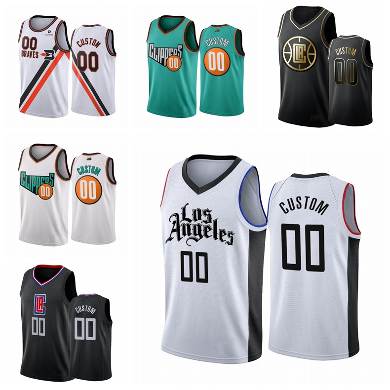 

Los Angeles Clippers MEN Custom White 2019-20 Women Youth Black Golden Basketball Jersey S-6XL