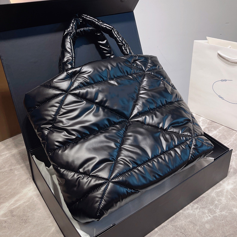 

Designer Women PP Tote Shopping Bag Luxurys Designers Bags Italy Milano Brand Down Cloth Totes Handbags Large Capacity Waterproof Bread Underarm Shoulder Handbag, Navy