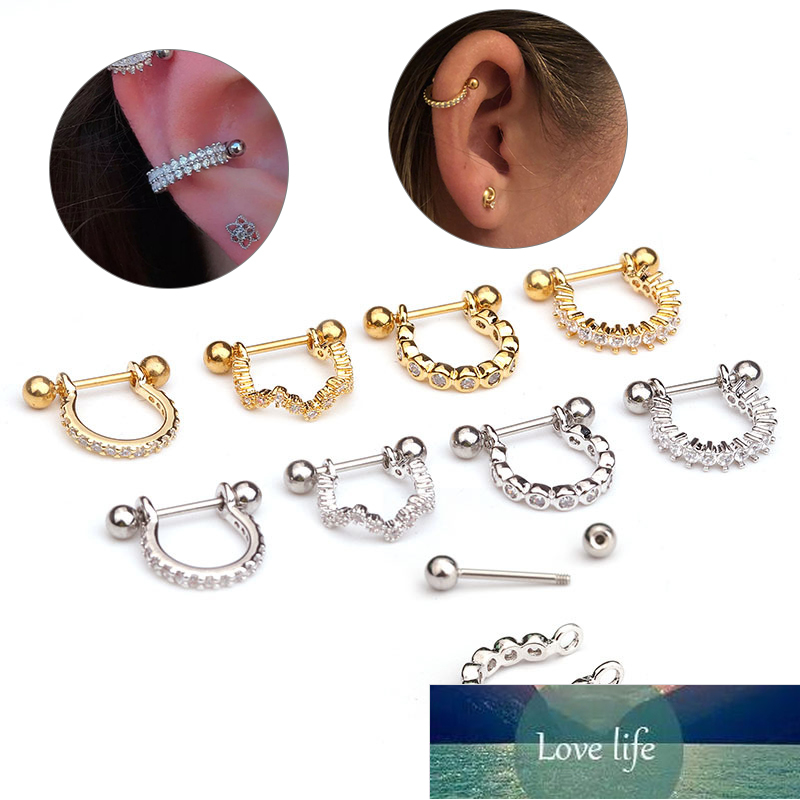 

1pc Piercer Tragus Cartilage Ring Helix Jewelry Labret Piericngs Titanium Piercing Body Jewelry