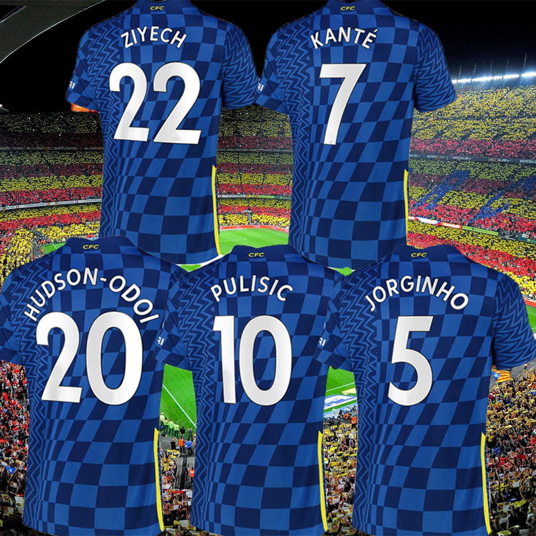 

CFC soccer jerseys ZIYECH PULISIC MOUNT KANTE HAVERTZ WERNER ABRAHAM CHILWELL GIROUD HUDSON-ODOI 2021 2022 football shirt 21 22 men + kids kit sets uniforms away yellow, 21/22 kids away