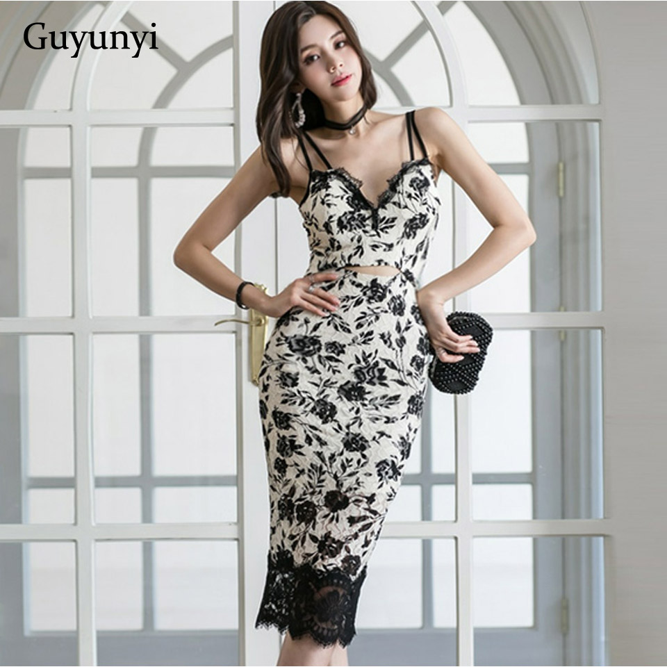 

floral lace club dress 2021 summer sleeveless spaghetti strap v-neck high waist hollow elegant pencil party dress women, Black;gray