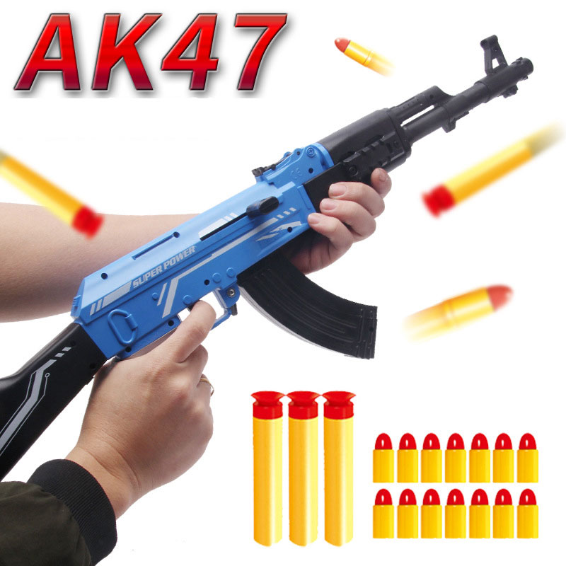 

AK47 Soft Rubber Bullet Manual Gun Toy Rifle Simulation Blaster Airsoft For Boys Outdoor Game Birthday Gifts