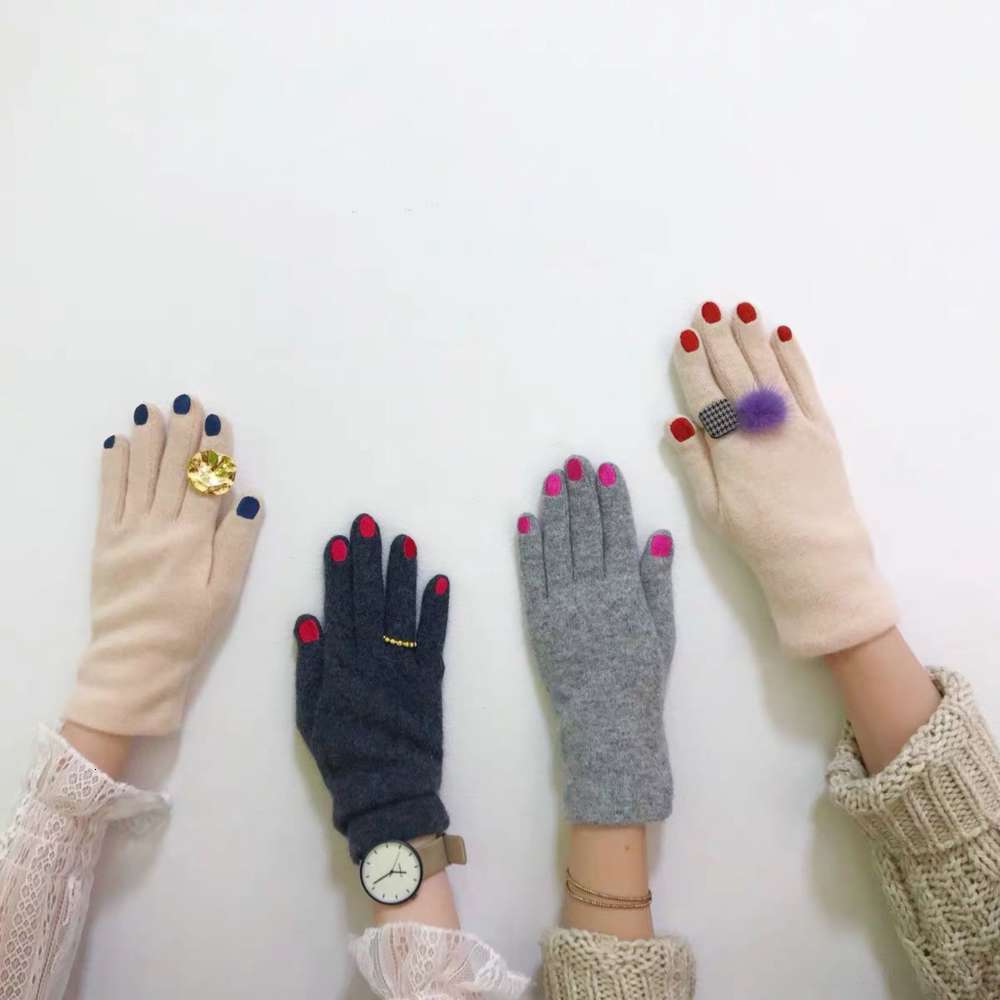 

hat Winter manicure niche fun nail polish, gloves, embroidery, warmth, wool gloves