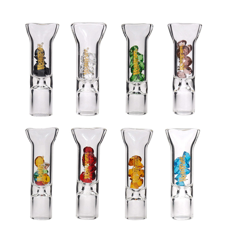 

Transparent Glass cigarette holder pipes accessories With colored diamonds glasses Filters element Filter tip Pipe Smoking Accessories