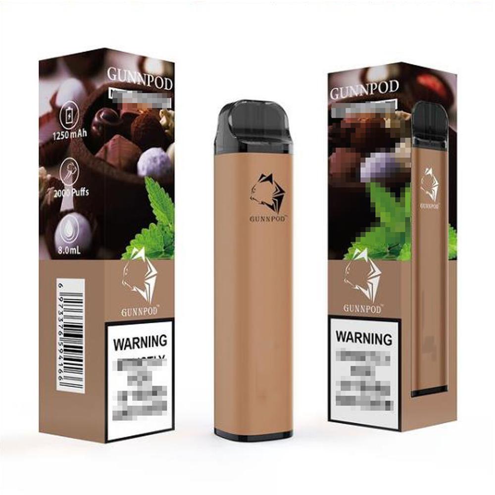 

GunnPod Disposable E cigarettes 2000 Puffs 1250mAh Battery 20 colors available Prefilled 8ml Pod Stick Vape Pen Authentic Bar Plus Max vapen