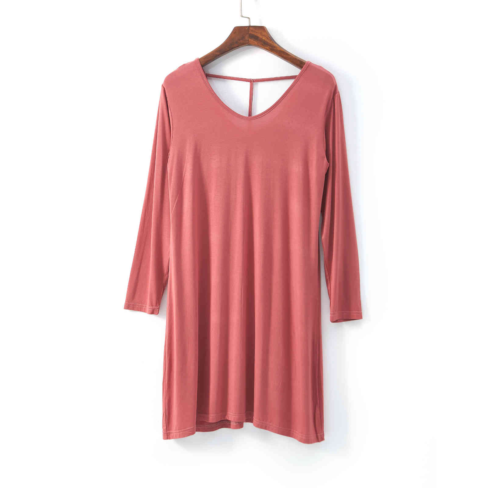 Women&#039;s Sleepwear Sexy V Neck Night Dress Casual Women&#039;s Nightwear Long Sleeve Modal Cotton Nightgowns Plus Size Female Nightshirt 6XL-image-699991133