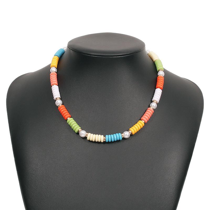

Chokers Trend Bohemian Jewelry Chunky Necklaces For Women Collar Collares Round Multicolor Statement Necklace Lady Party Accessories