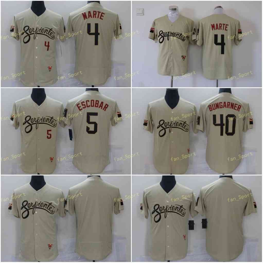 

4 Ketel Marte 2021 City Connect Serpientes Jersey 5 Eduardo Escobar 40 Madison Bumgarner Baseball Jerseys Stitched, Blue;black