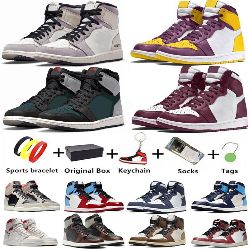 

Jumpman 1 1s original men women baksetball shoes Brotherhood Bordeaux Particle Grey Light Bone Bred Patent Obsidian fragment mens trainers sports sneakers 36-47, Color#13