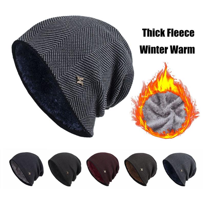 

Beanies Outdoor Solid Gorros Baggy Thick Skull Cap Men's Beanie Hat Winter Warm Cable Knit