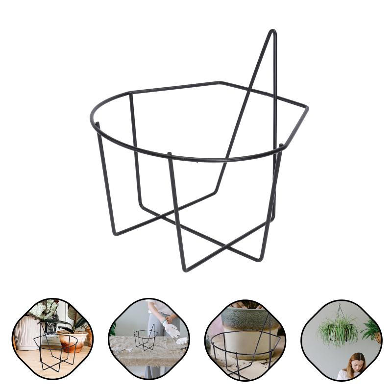 

Other Garden Supplies 1Pc Wall Hanging Flowerpot Rack Railing Plant Pot Holder Adornment (Black)