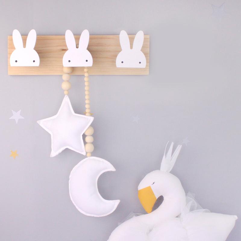 

Nordic Kids Baby Girls Room Nursery Decoration Elf Wooden Wall Hanger Bathroom Organizer Hook Clothing Towel Rack Other Home Decor
