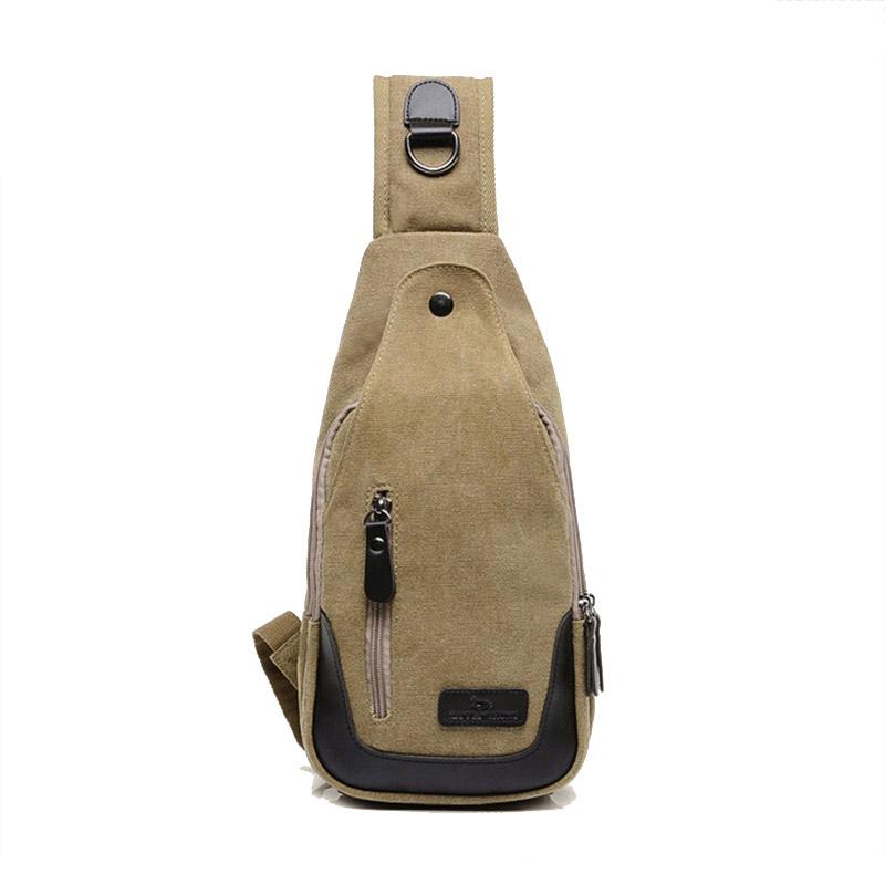 

Waist Bags Men Canvas Chest Bag Shoulder Crossbody BagsTheftproof Magnetic Button Men's Travel Messanger, Green