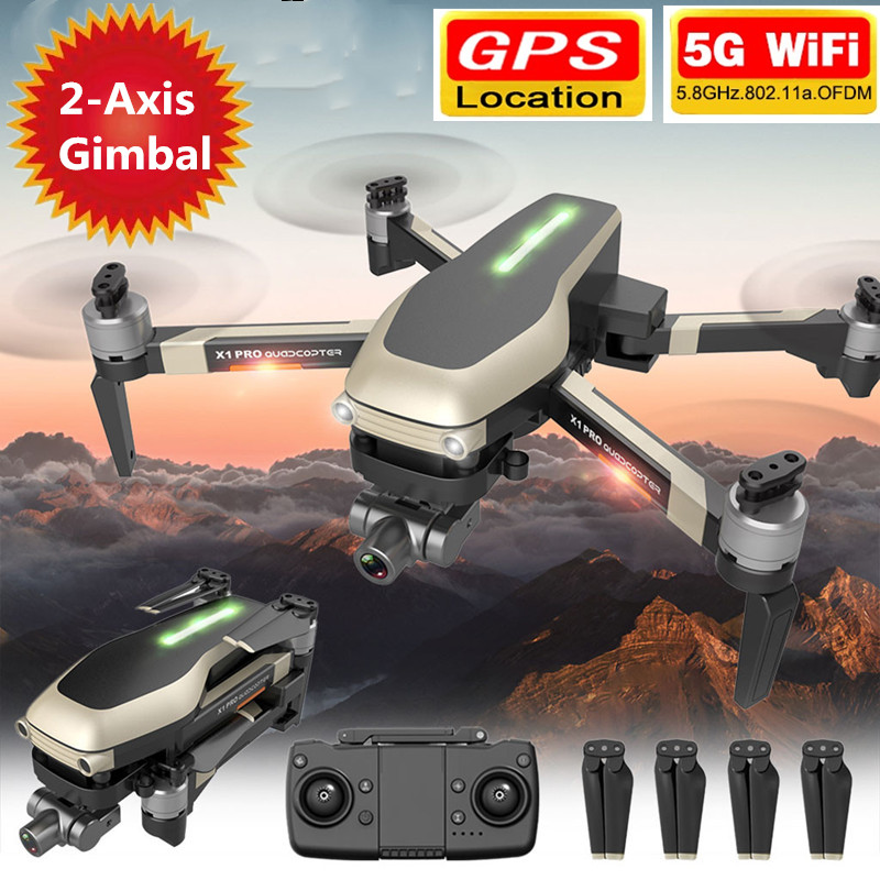 

Professional GPS 4K ZOOM Camera Two-Axis Self-stabilizing Gimbal 5G WIFI RC Quadcopter 1.2KM Brushless Motor Drone VS L109 Pro, 4k 1 battery