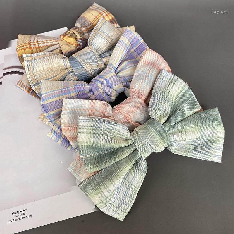 

Hair Clips & Barrettes Plaid Big Bow-knot Clip Women Girls Cute Sweet Korean Style Accessories Fashion Party Jewelry Spring Barrette, Golden;silver