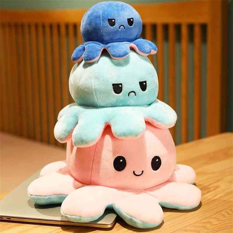 Small octopus double-sided doll cute plush toy net red child angry Octopus turned over artifact to send his girlfriend-image-720182703