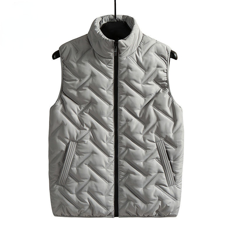 

New Man Plus Size Down Cotton Vest Autumn Winter Sleeveless Stand Collar Vest Male Casual Warm Waistcoat Veste