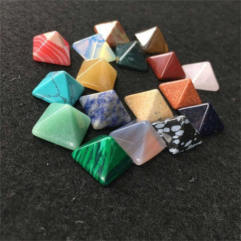 

Pyramid Natural Stone Crystal Healing Wicca Spirituality Carvings Stone Craft Square Quartz Turquoise Gemstone Carnelian Jewelry