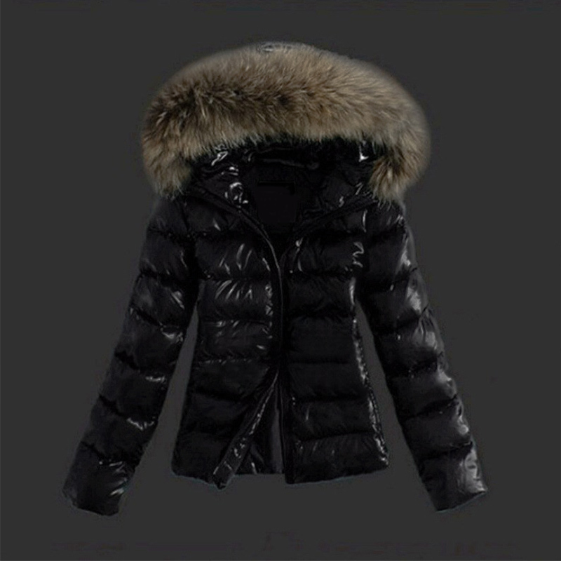 

Women' Winter Short Jacket Coats Black Faux Leather Fur Collar Jackets PU Hooded Female Coat Thicken Warm Casual Lady Outerwear 210518