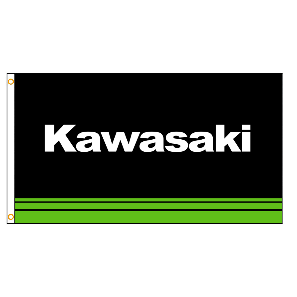

3x5FTS Japan Kawasaki Motorcycle Racing Flag For Car Garage Decoration Banner