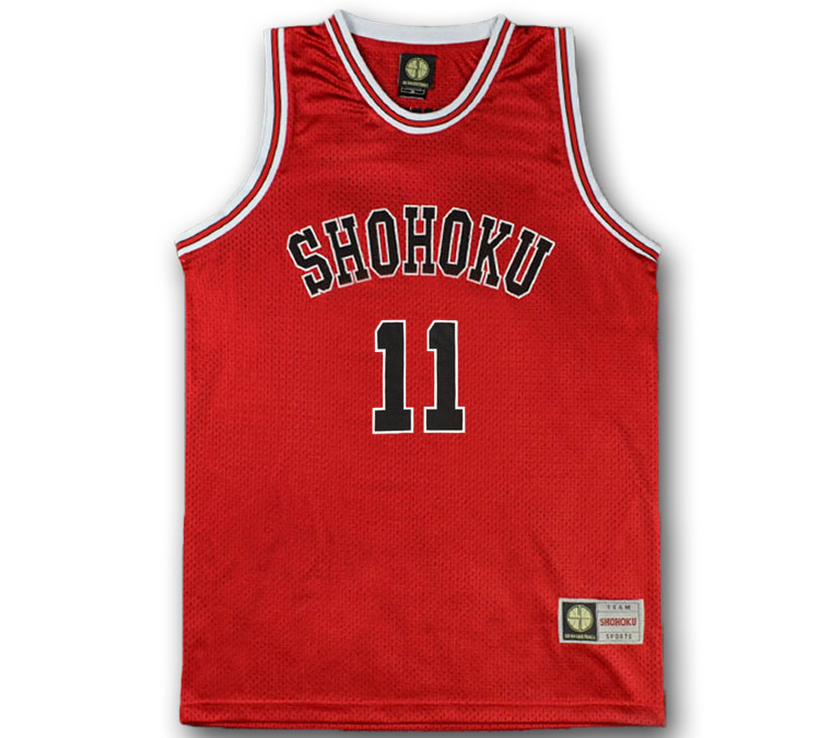 

Slam Dunk Shohoku High School No.11 Rukawa Kaede Cosplay SD Top Vest Basketball Jersey, Black