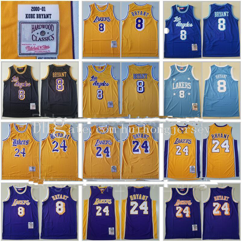 

Mitchell and Ness Basketball Jersey 8 Bean The Black Mamba 2001 2002 1996 1997 1999 Stitched Good Quality Team Yellow Blue Purple Vintage Throwback