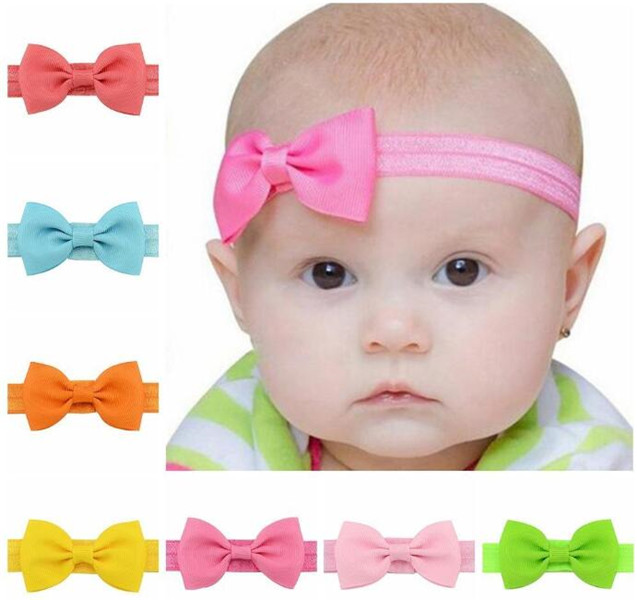

hair accessories Mix Color Headbands Yl Lace Newborn Baby Bow Headband Candy Color Hot Small Size Elastic Hairband Kids Bowknot Headwear