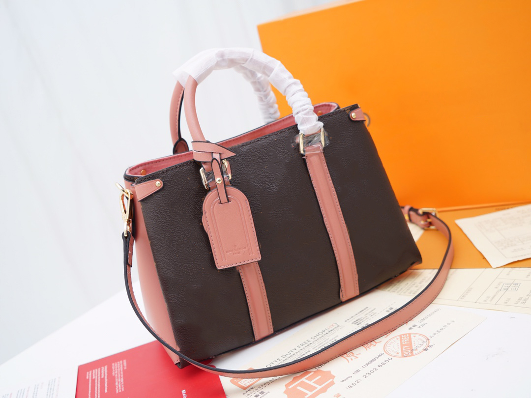 

Genuine cowhide women Fashion bag tote shopping handbag purse luxury designer leather clutch travel flower check shoulder bags