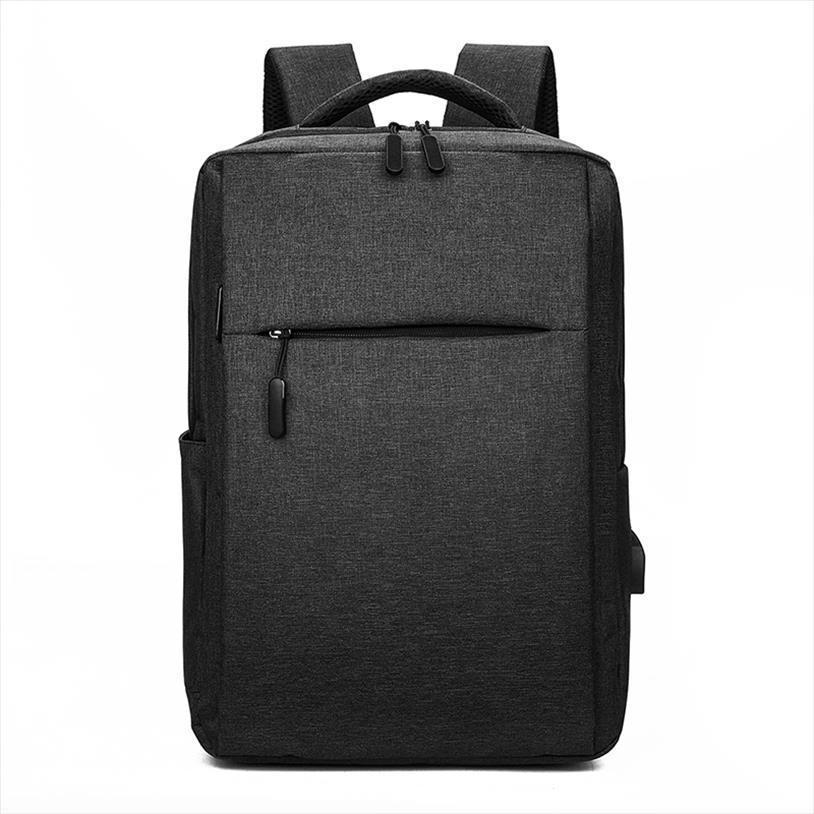 Fashion Male Backpack Solid Color 15.6 Inch Laptop Waterproof School Bag For Teenage Boys Men Backapck