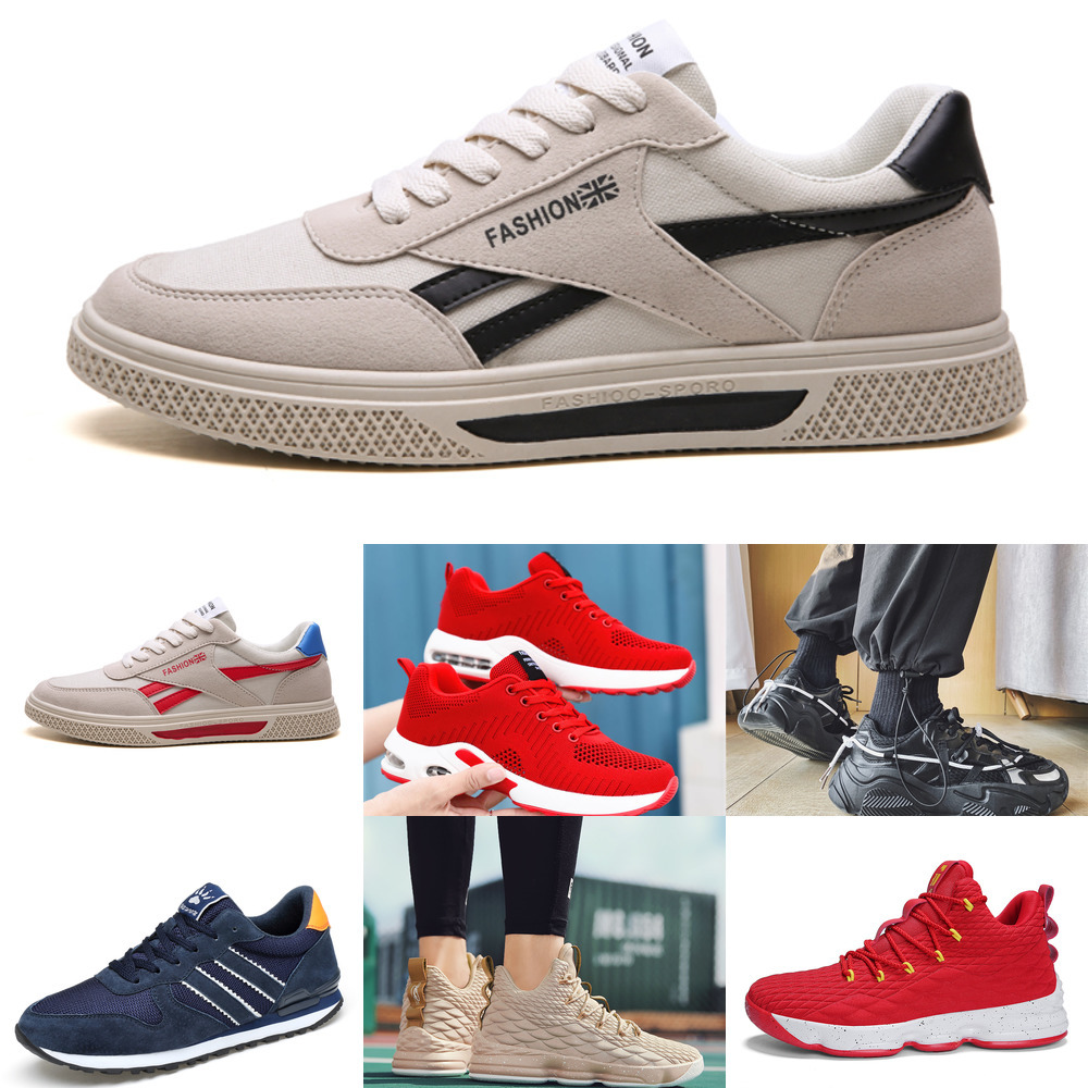 

6FY6 2021 men women running shoes platform trainers beige black grey triple white 334 outdoor sports sneakers size 39-44, Silver